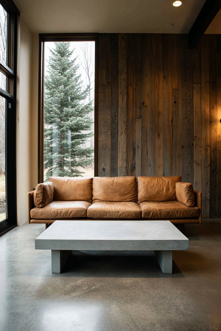 Horizontal Gradient Reclaimed Wood Feature Wall