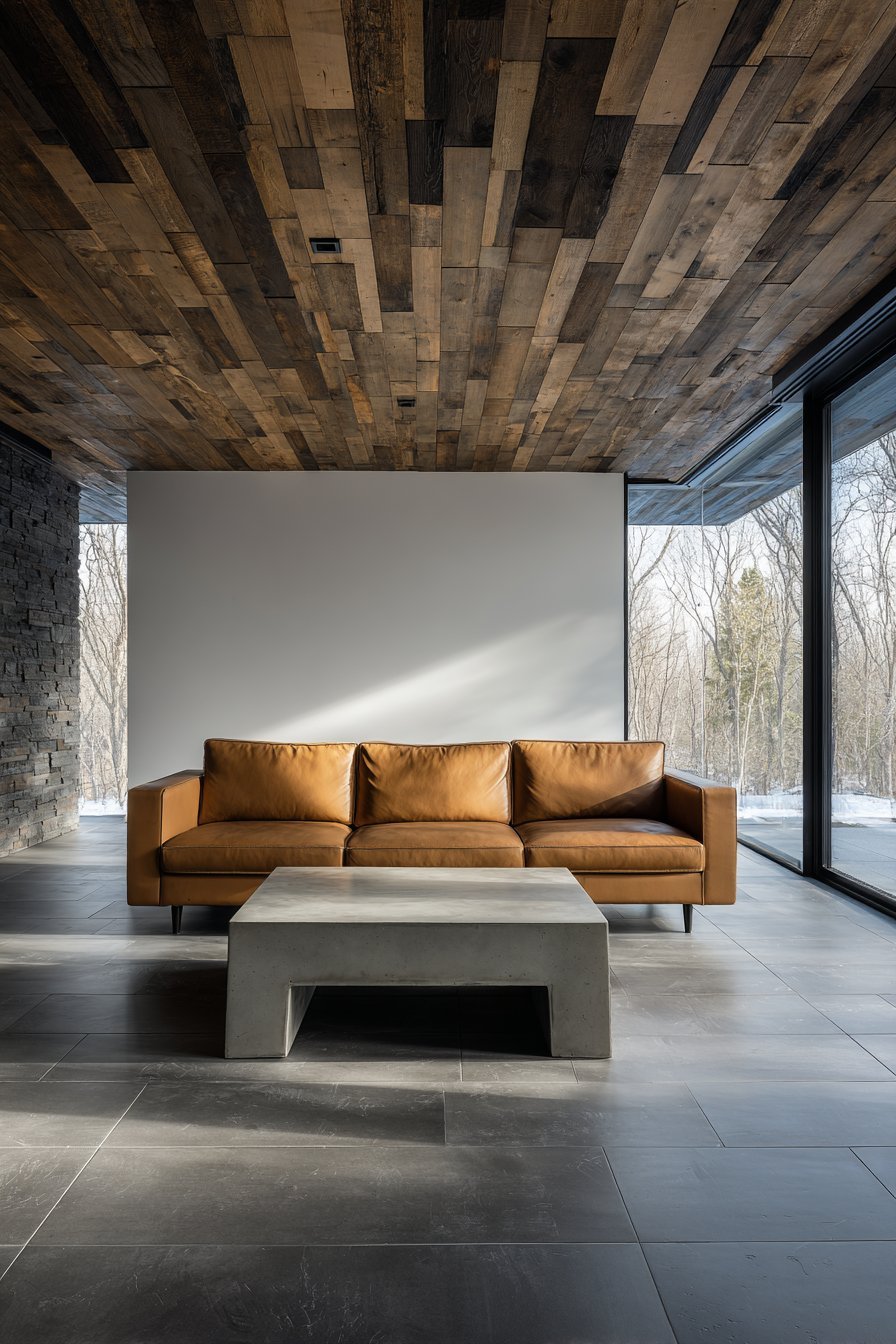 Horizontal Gradient Reclaimed Wood Feature Wall