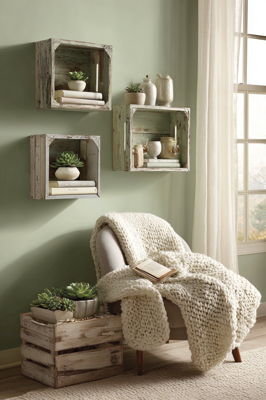 Ascending Wooden Shelf Display