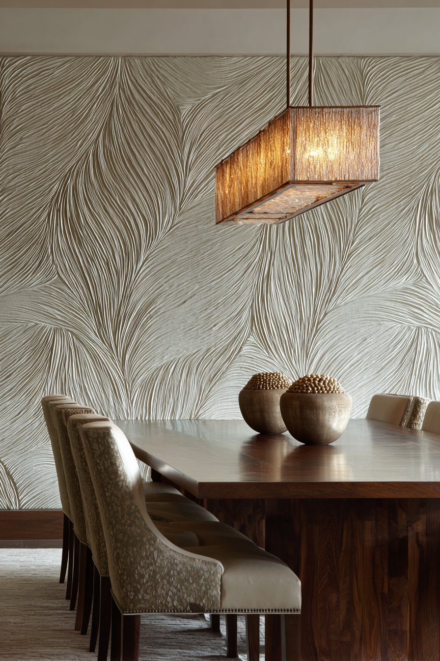 Textured Geometric Wallpaper Accent