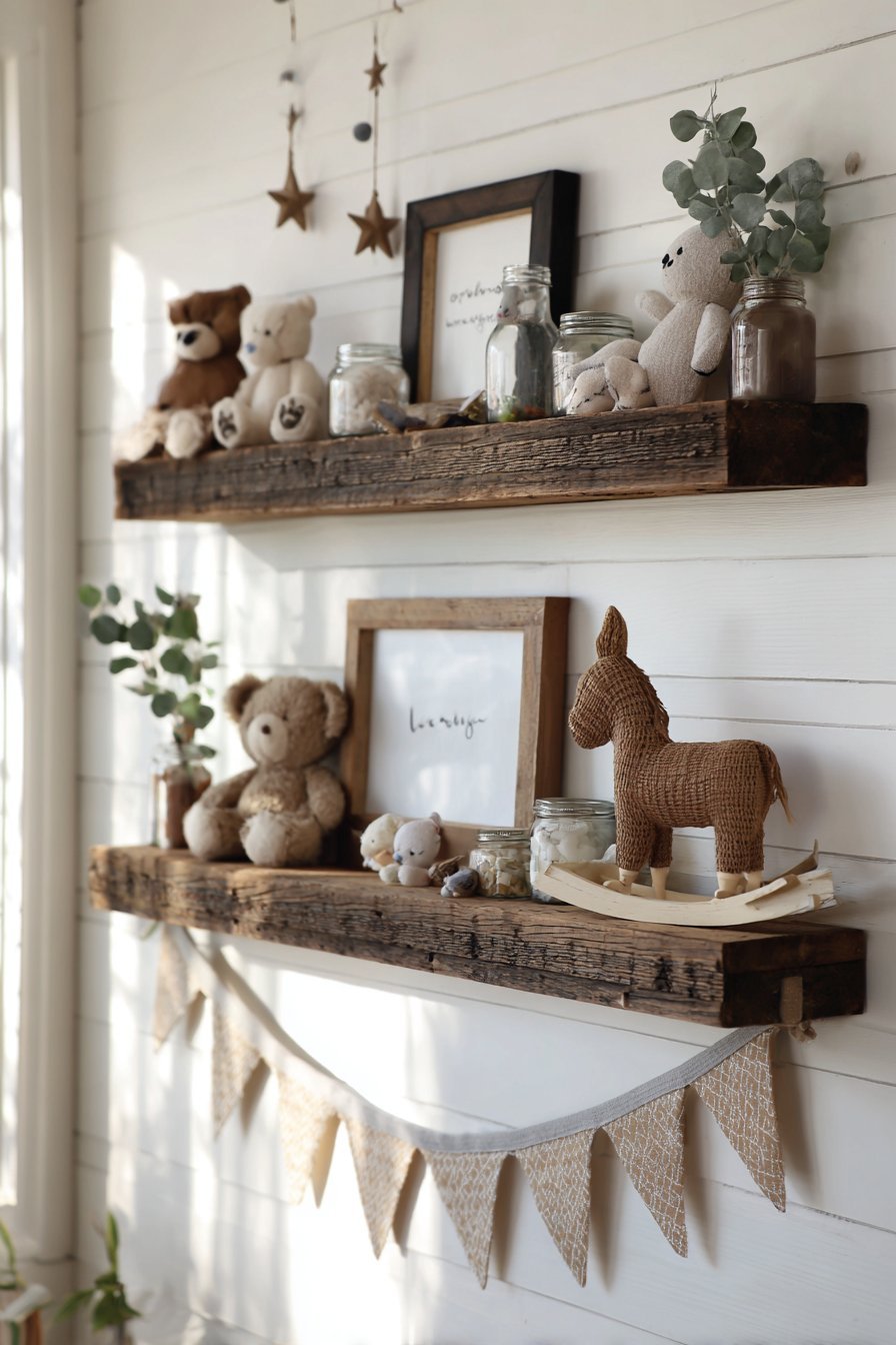 Modern Farmhouse Reclaimed Wood Floating Shelves