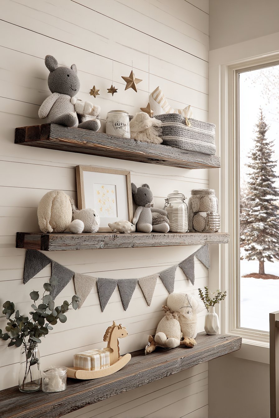 Modern Farmhouse Reclaimed Wood Floating Shelves