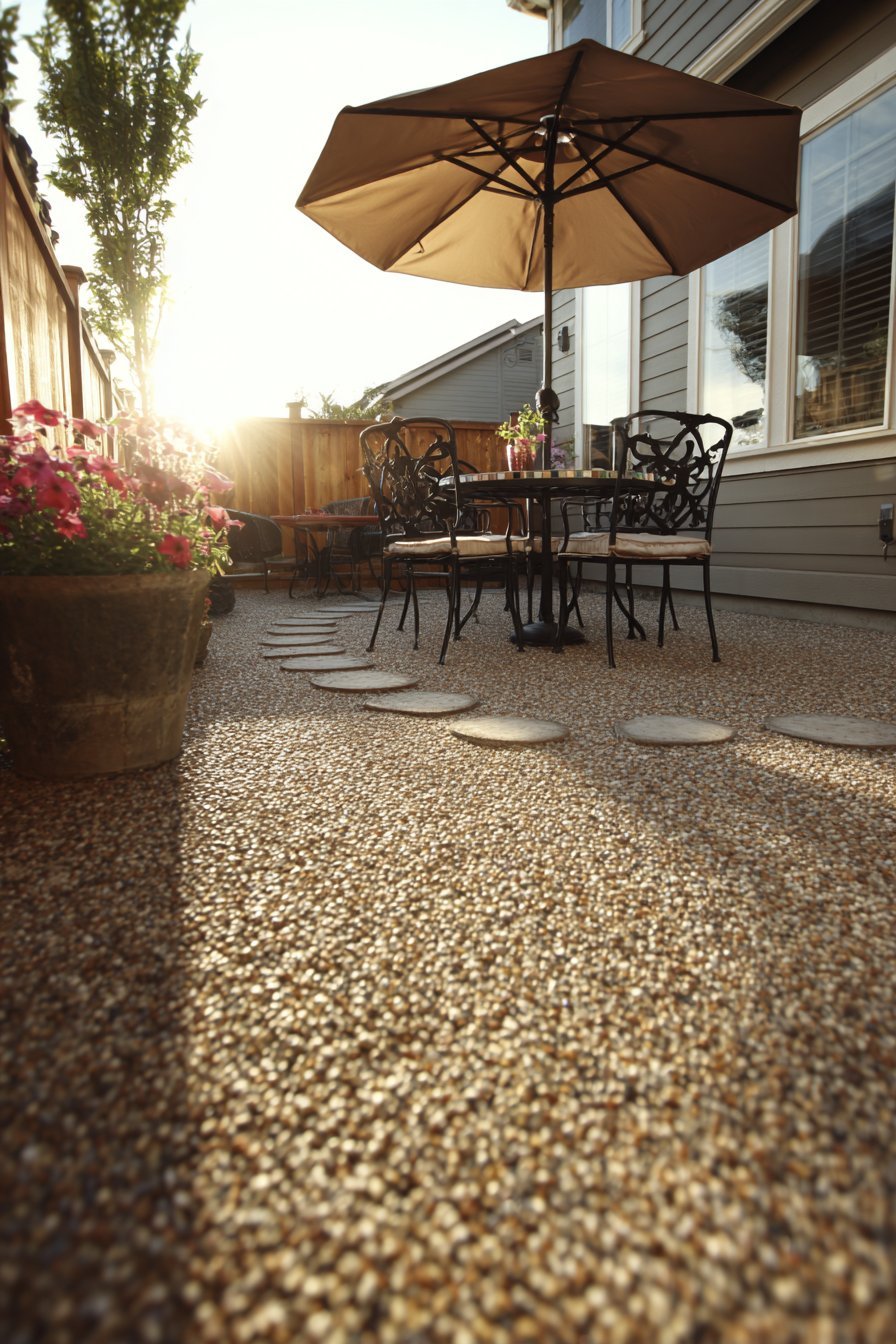 Gravel Base with Strategic Stepping Stones