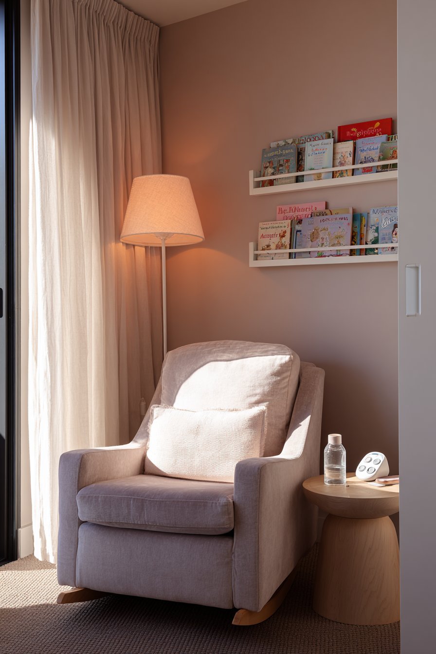 Cozy Blush Pink Reading Corner