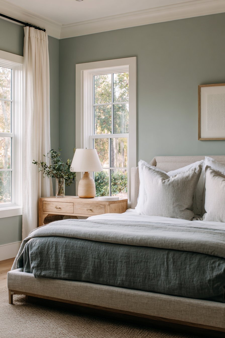 Sage Green Accent Wall Serenity