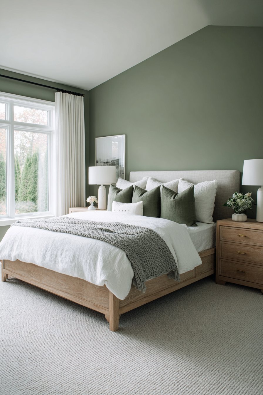 Sage Green Accent Wall Serenity