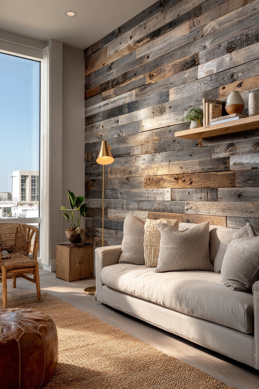 Authentic Reclaimed Barn Wood Accent Wall