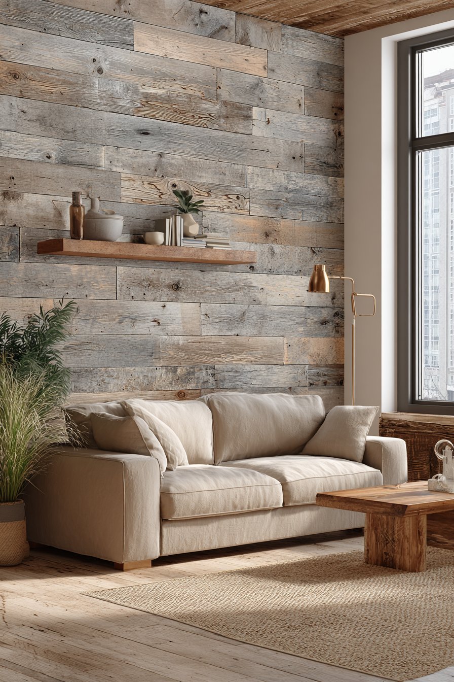 Authentic Reclaimed Barn Wood Accent Wall
