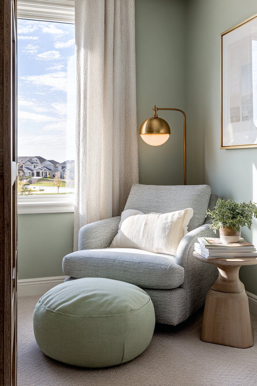 Cozy Grey Linen Reading Nook