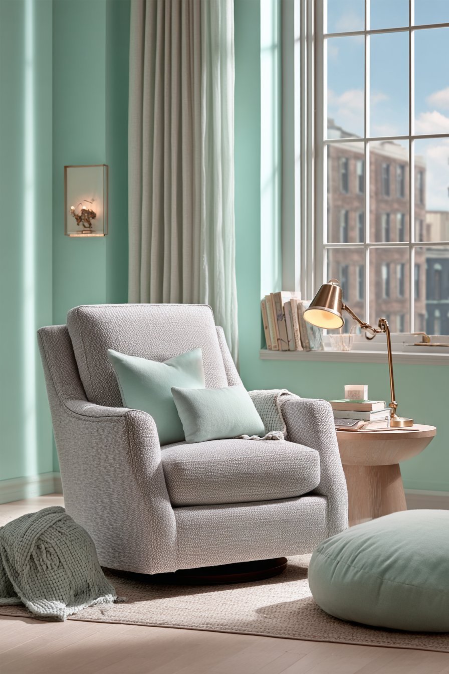 Cozy Grey Linen Reading Nook