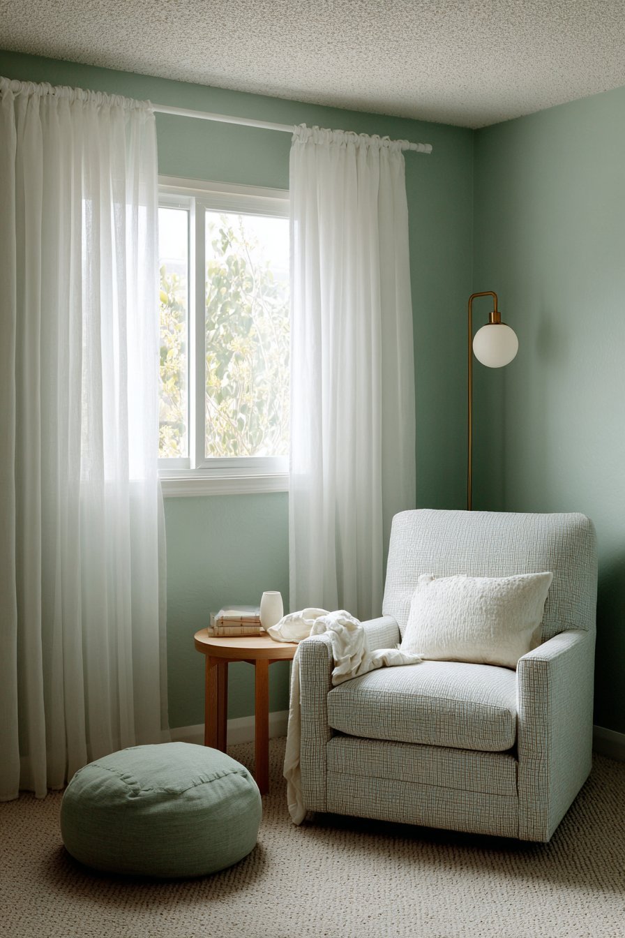 Cozy Grey Linen Reading Nook