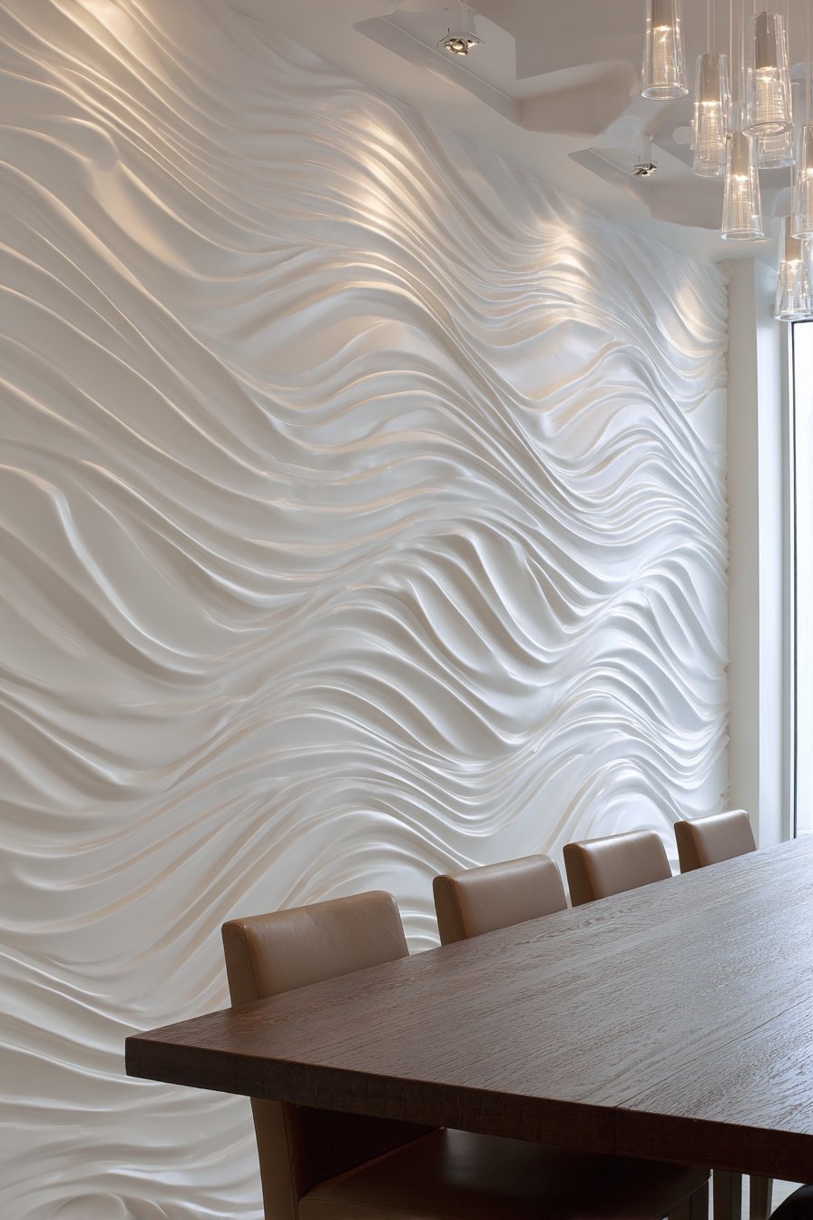 Organic Wave Pattern Three-Dimensional Panels