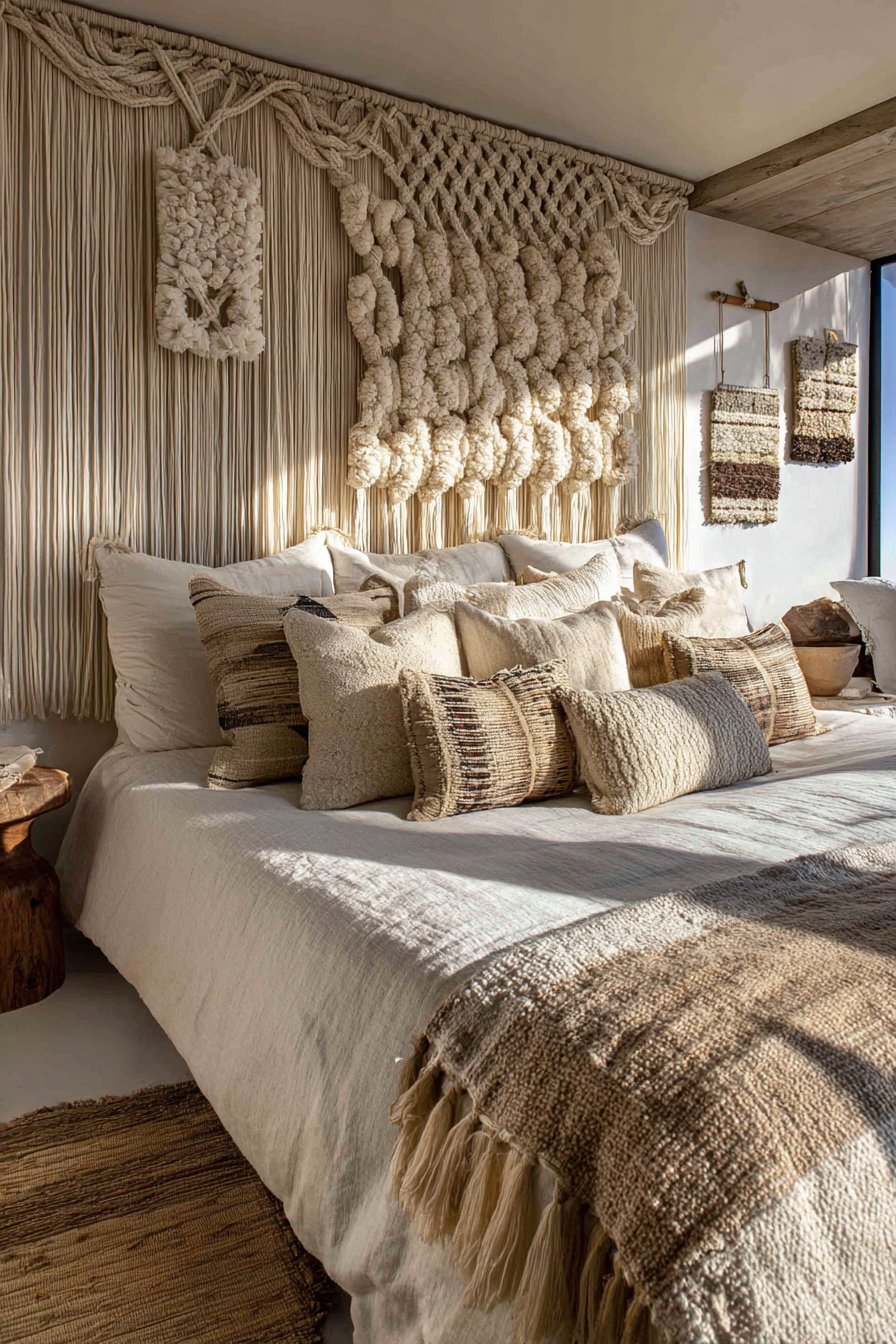 Macramé Fiber Art Headboard Alternative