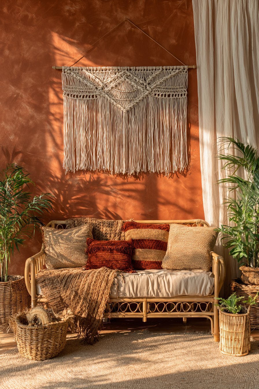 Intricate Macramé Fiber Art Installation