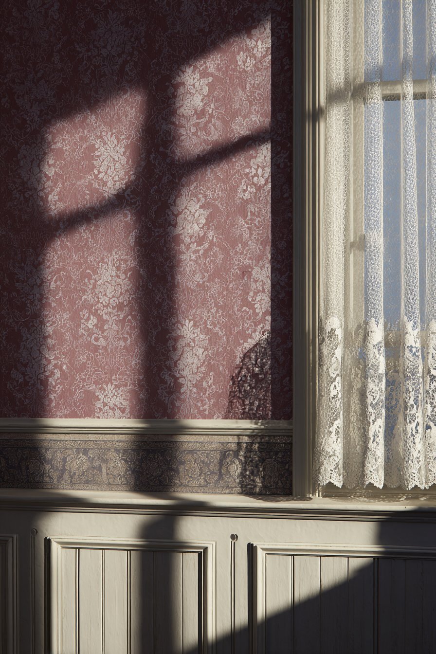 Victorian-Era Wallpaper with Period Molding