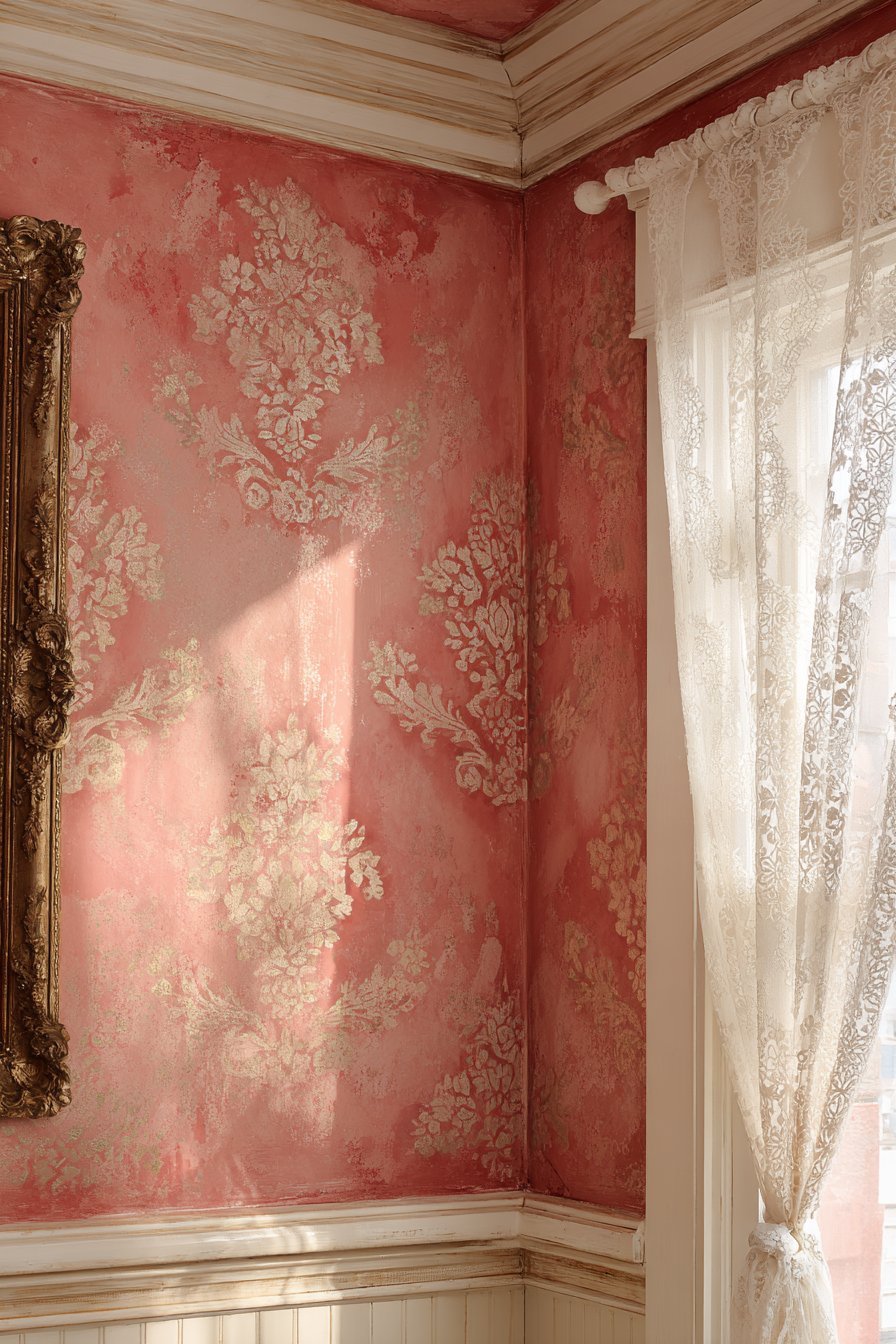 Victorian-Era Wallpaper with Period Molding