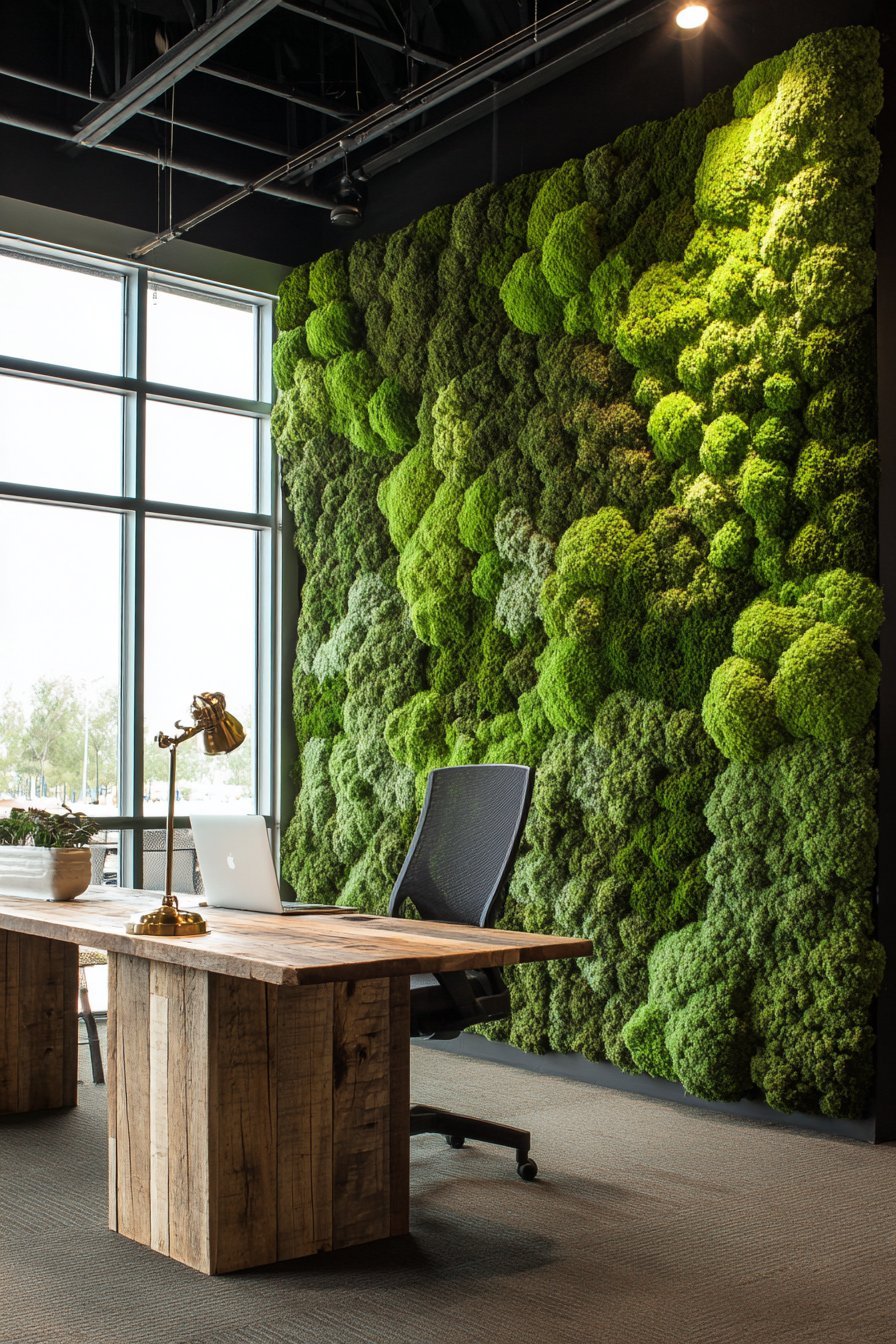 Biophilic Preserved Moss Garden Installation