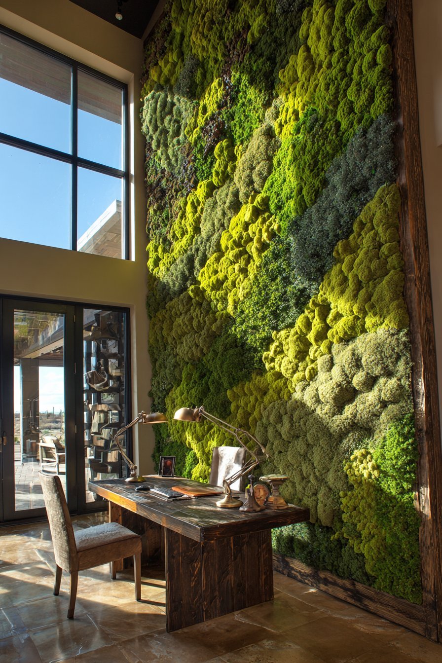 Biophilic Preserved Moss Garden Installation
