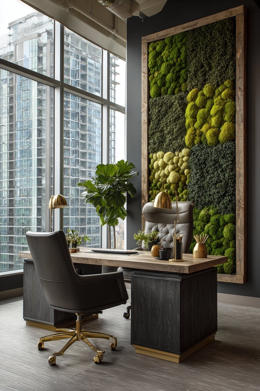 Biophilic Preserved Moss Garden Installation