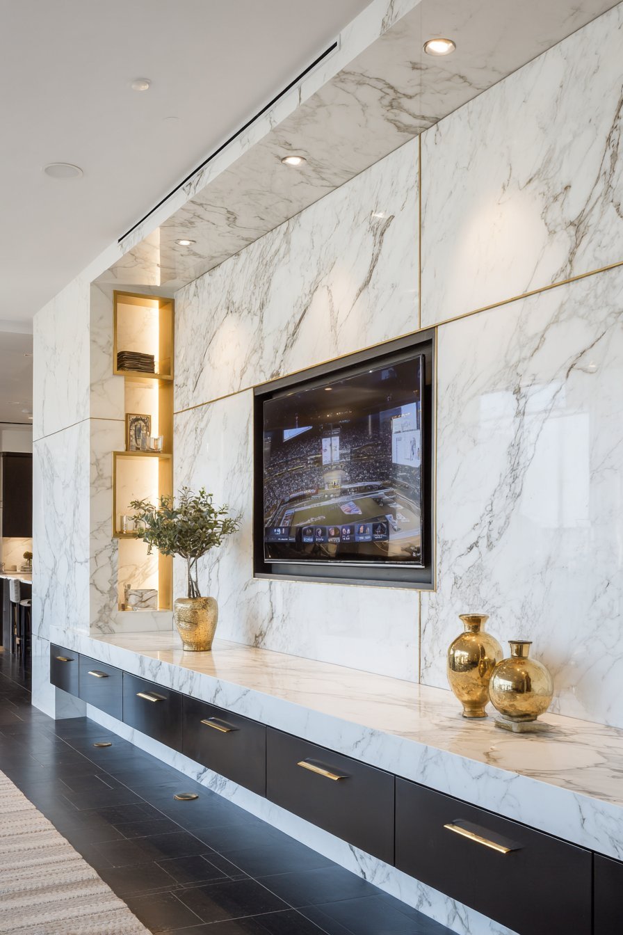 Luxury Marble and Brass Statement Wall