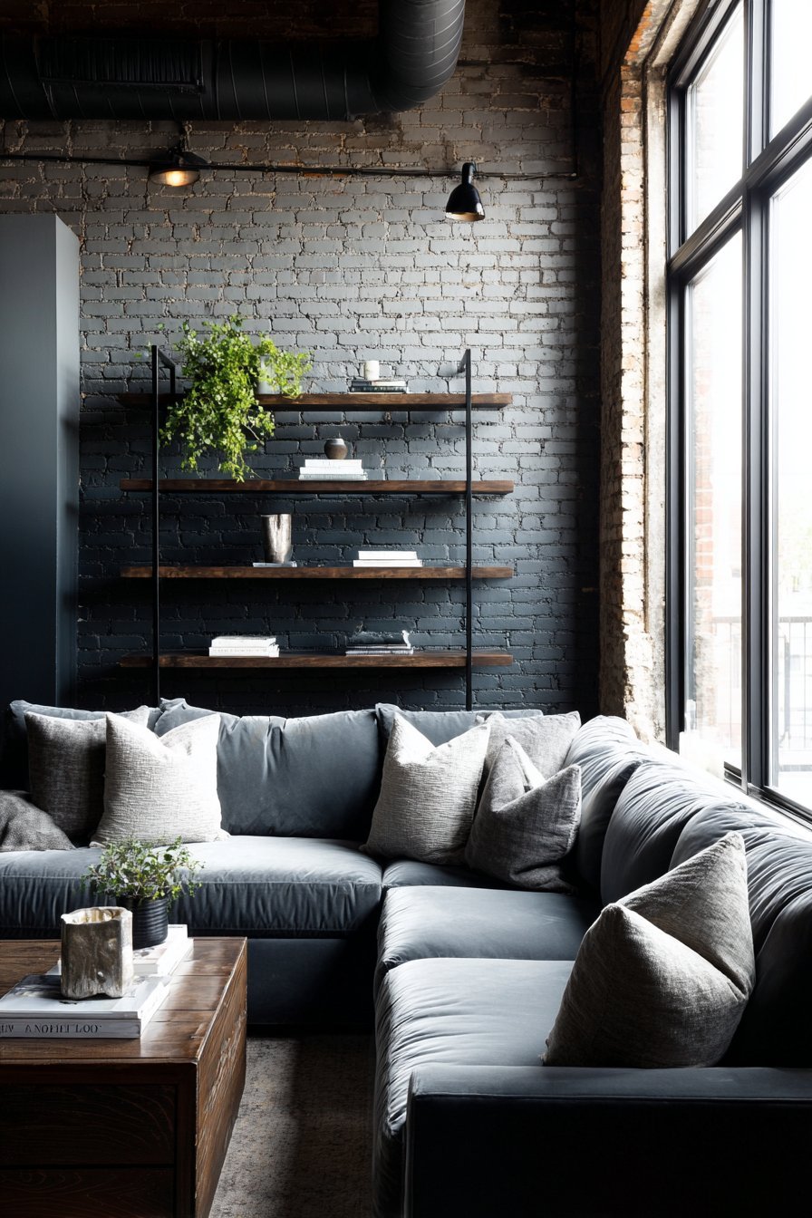 Sophisticated Ombré Exposed Brick Treatment