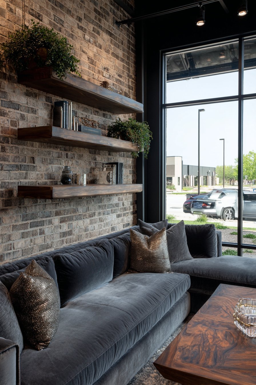 Sophisticated Ombré Exposed Brick Treatment