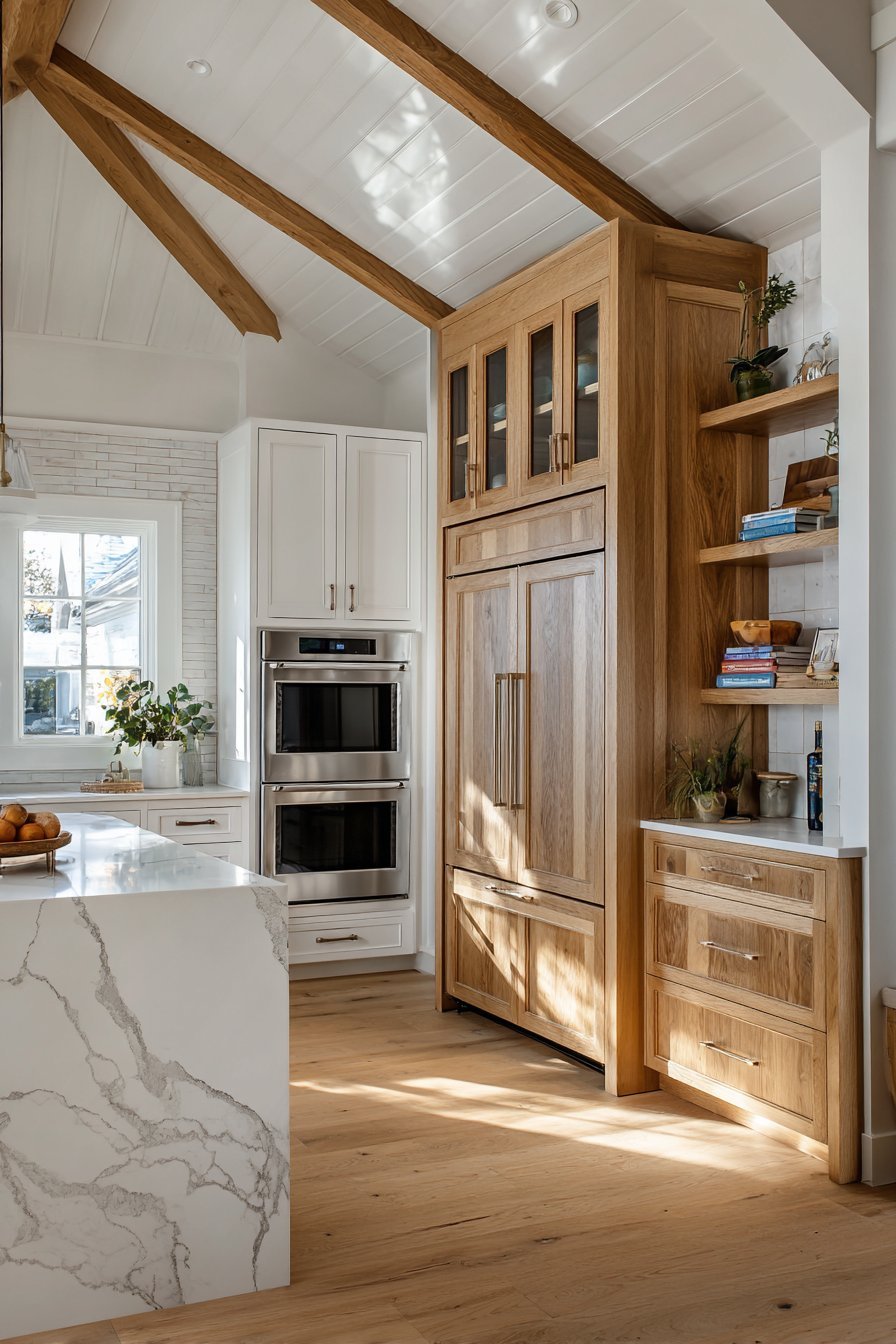 Transitional Glass-Front Upper Cabinets