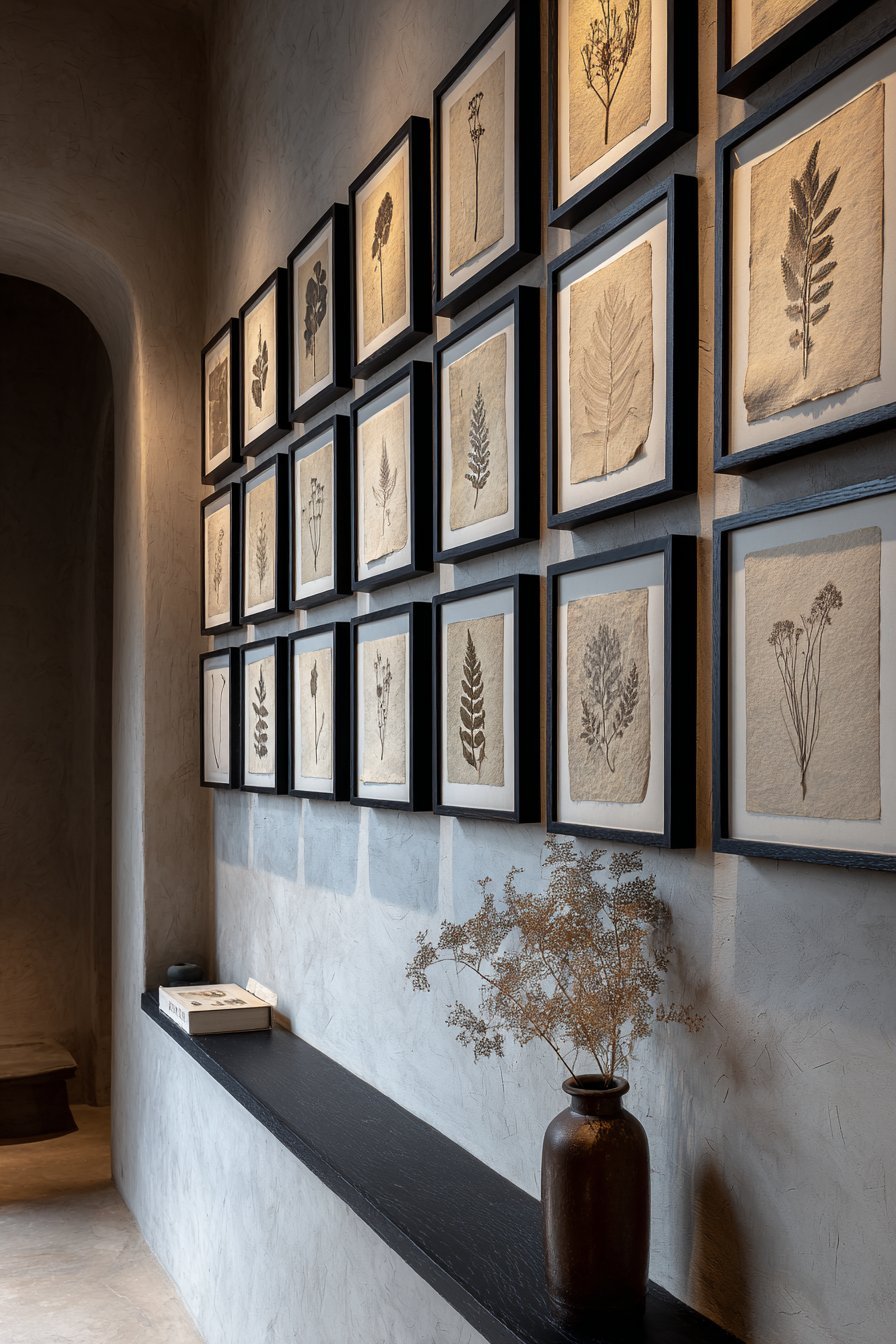 Botanical Grid Display with Picture Ledge