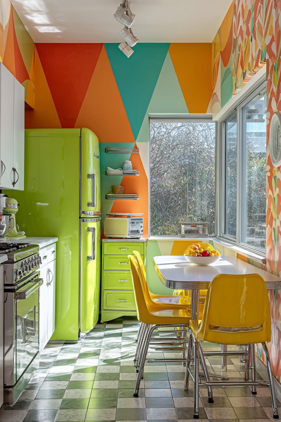 Bold Geometric Patterns Meet Chrome Accents