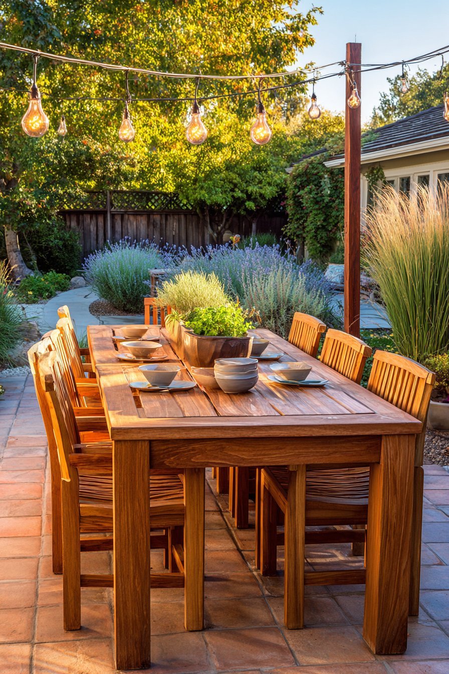 Natural Teak Outdoor Dining Oasis