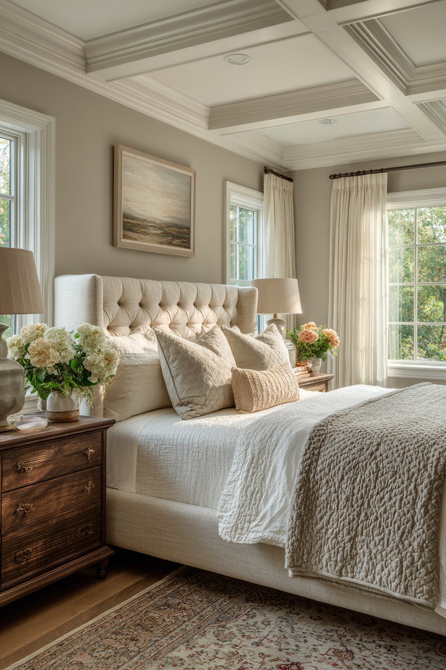 Stately Upholstered Button-Tufted Elegance