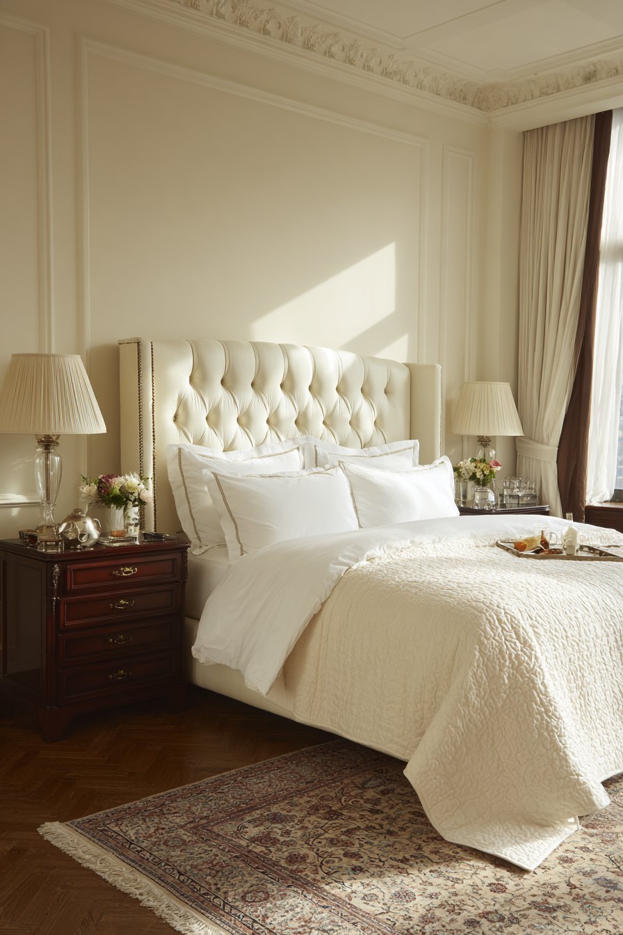 Stately Upholstered Button-Tufted Elegance