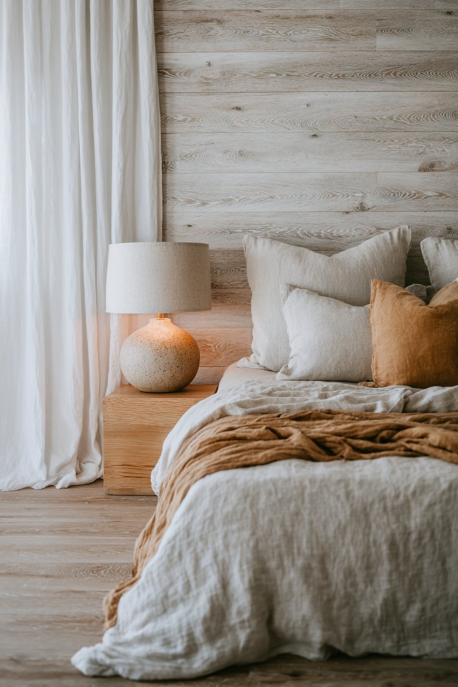 Natural Linen Platform Bed Sanctuary