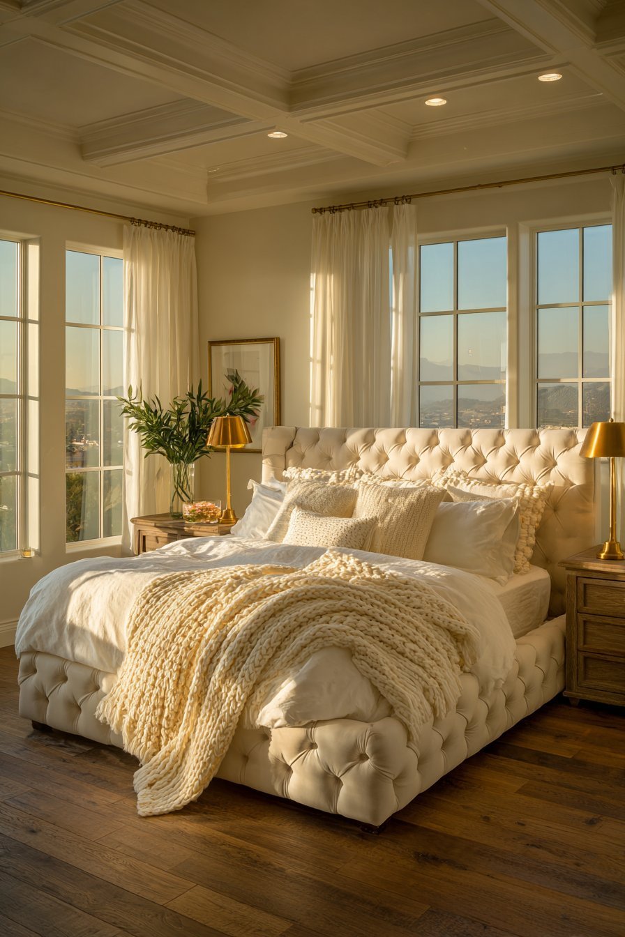 Luxurious Tufted Linen Sanctuary