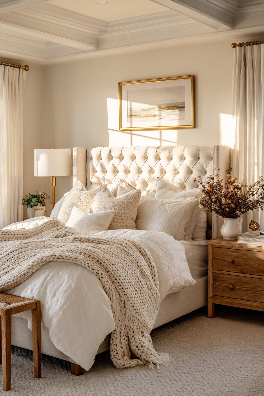Luxurious Tufted Linen Sanctuary