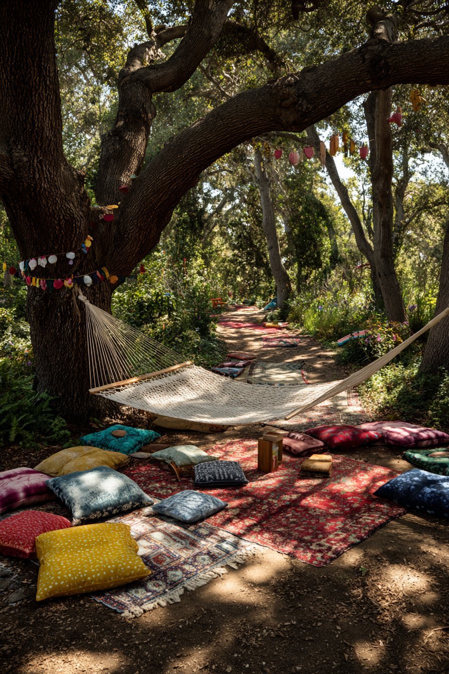 Colorful Macramé Hammock Paradise