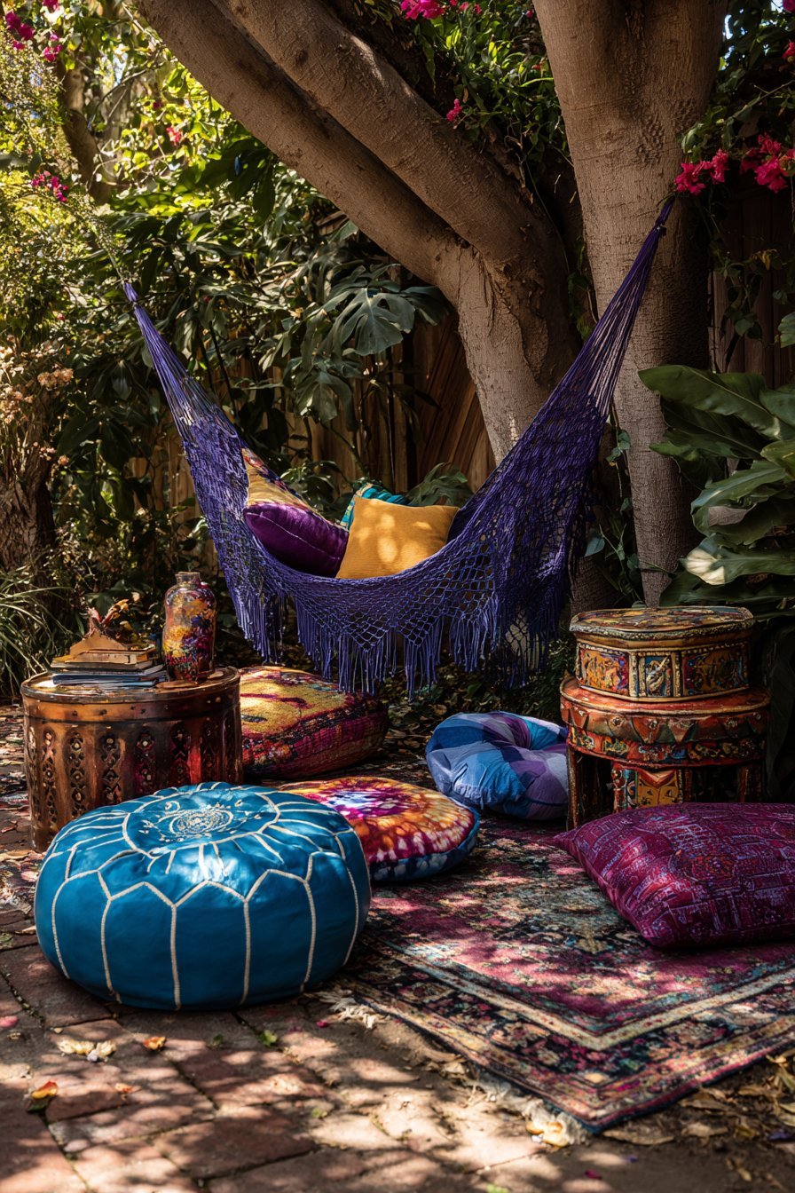Colorful Macramé Hammock Paradise