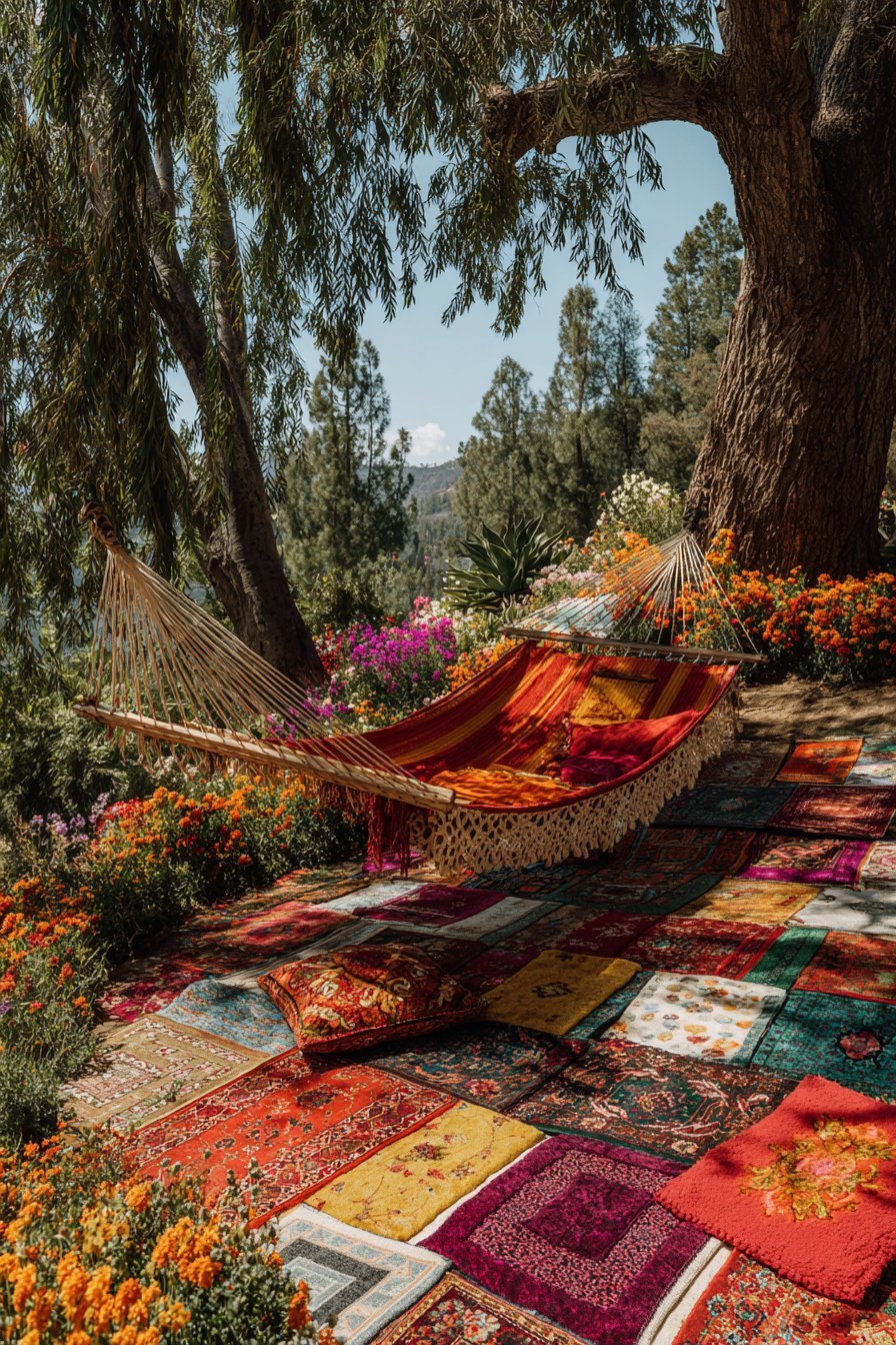 Colorful Macramé Hammock Paradise