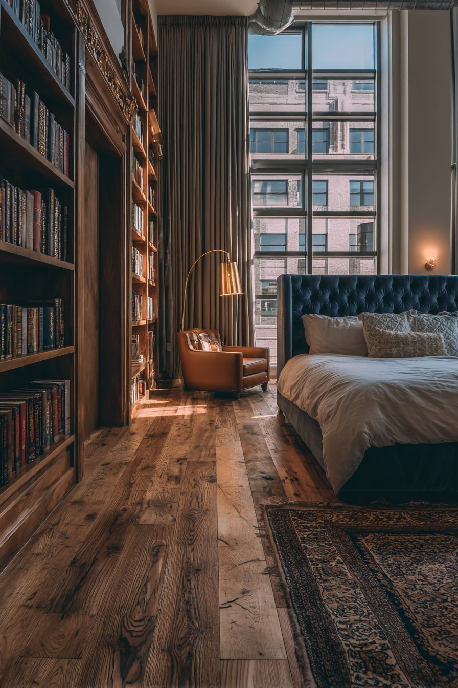 Sophisticated Traditional Library Bedroom