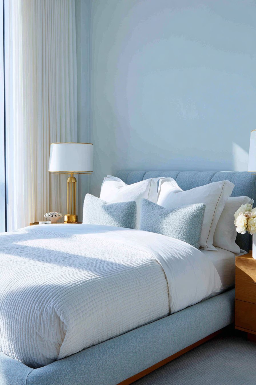 Serene Powder Blue Upholstered Haven