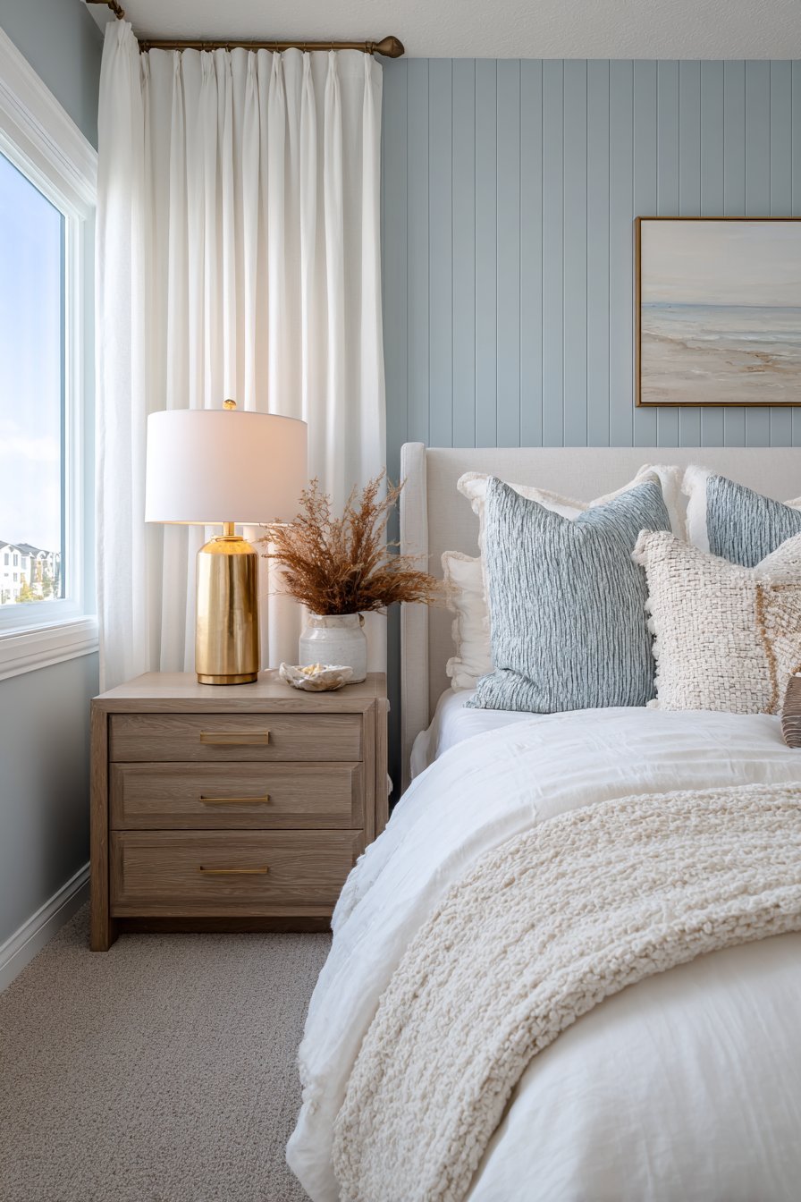 Serene Powder Blue Upholstered Haven