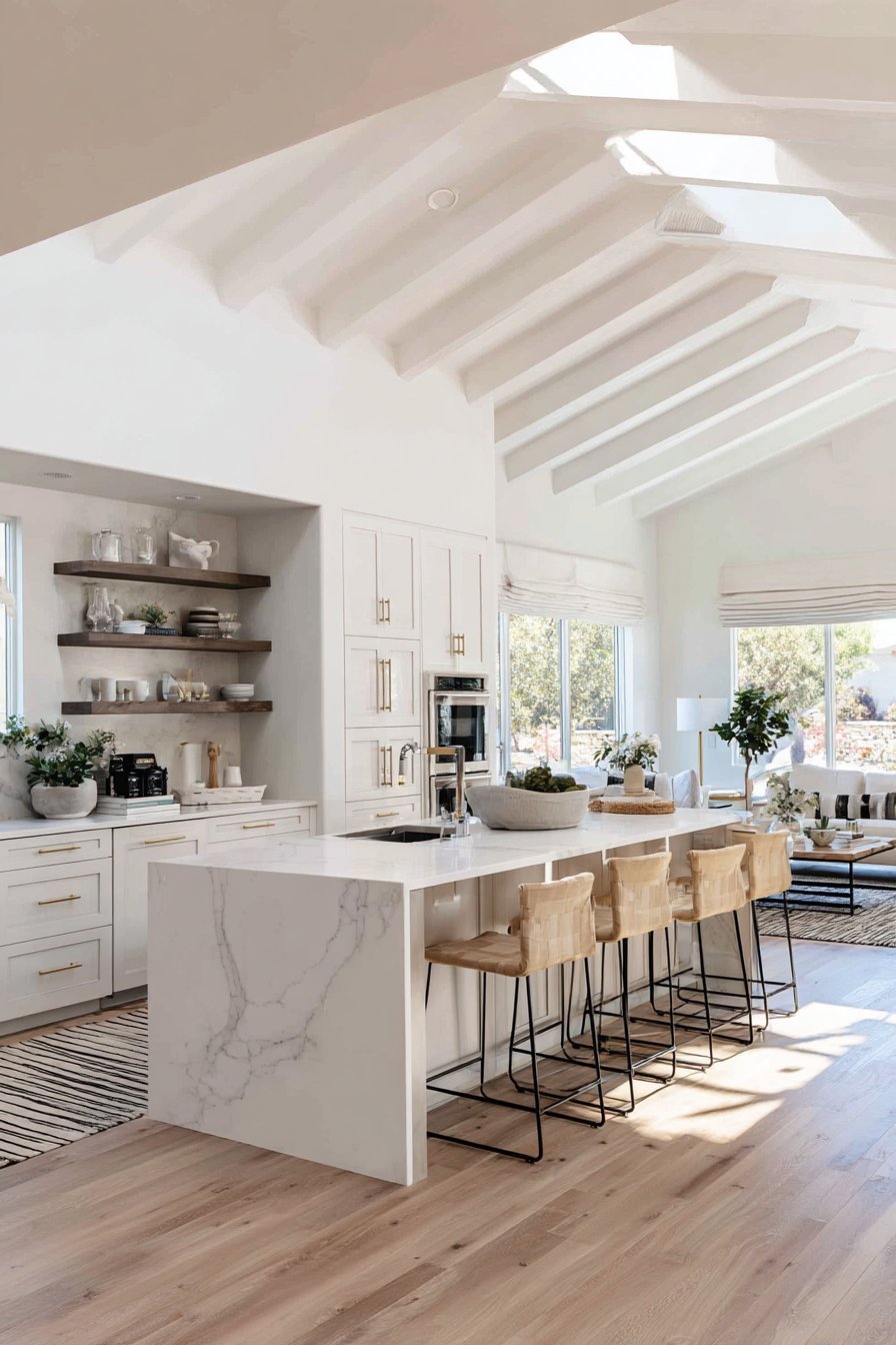 Waterfall Edge Quartz Island Centerpiece