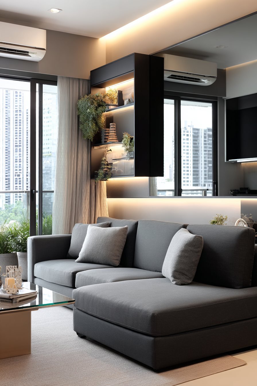 Sleek White Galley Kitchen with Vertical Storage