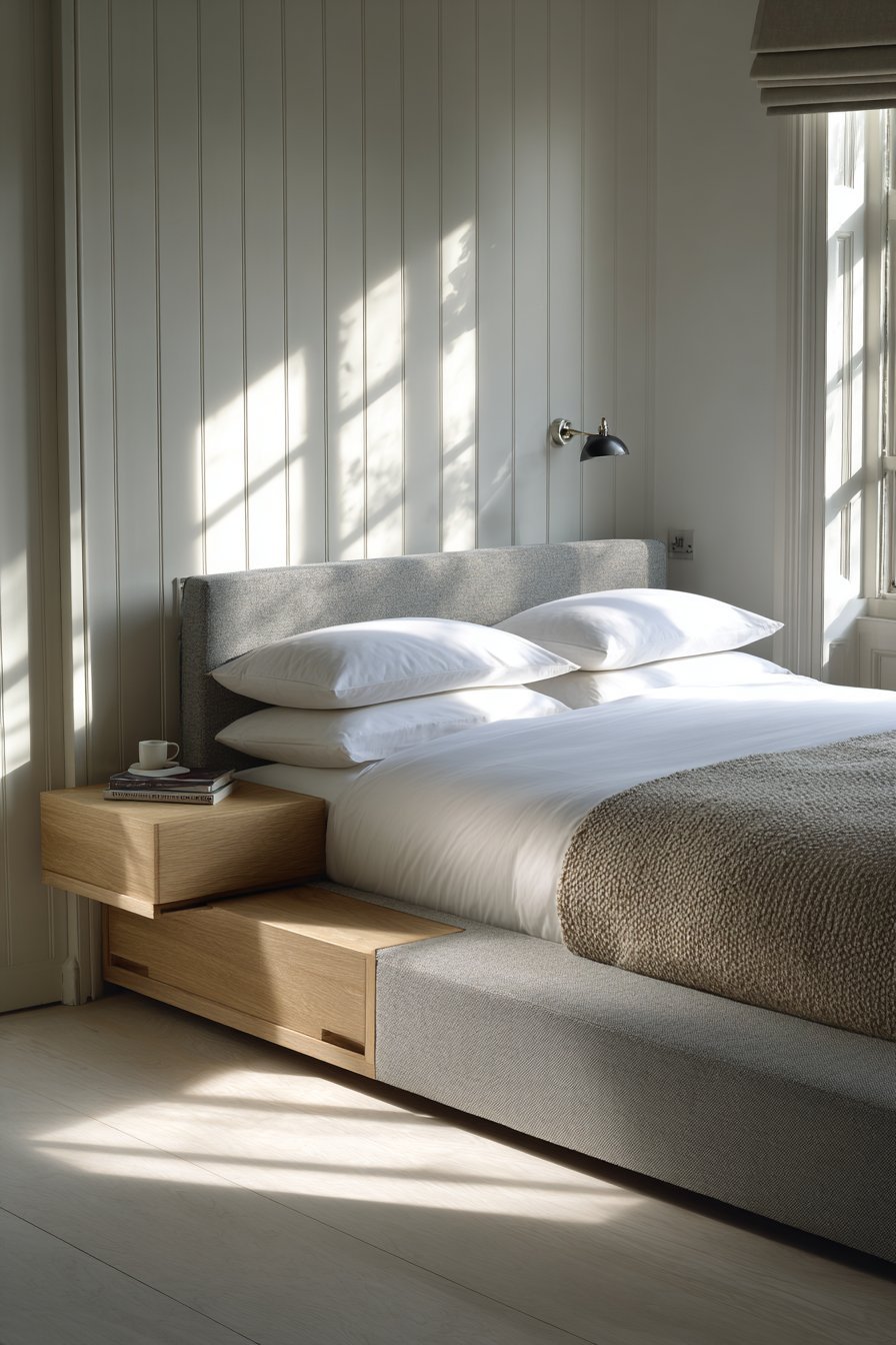 Streamlined Platform Bed with Natural Accents