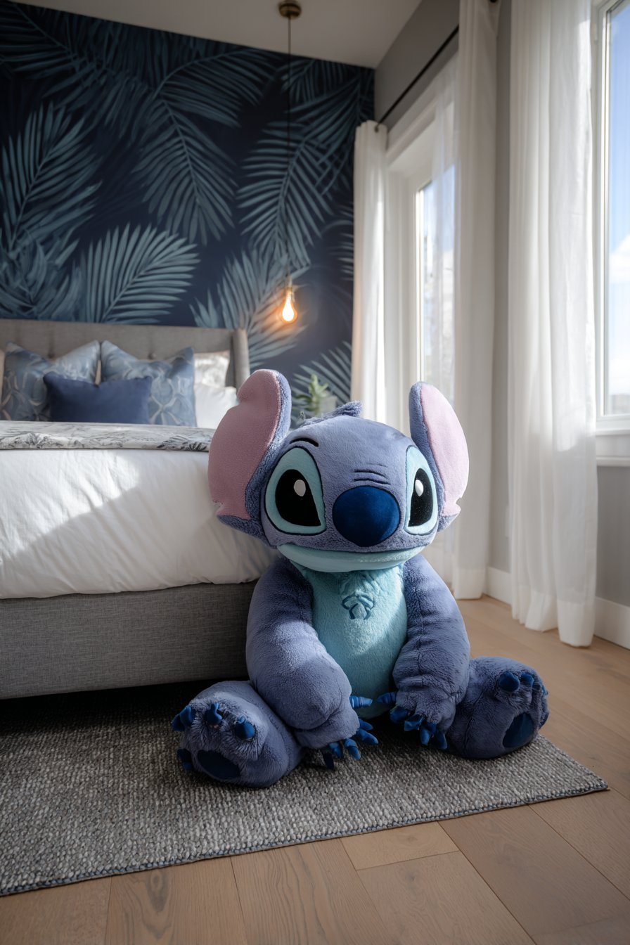 Navy Blue Tropical Accent Wall Sanctuary