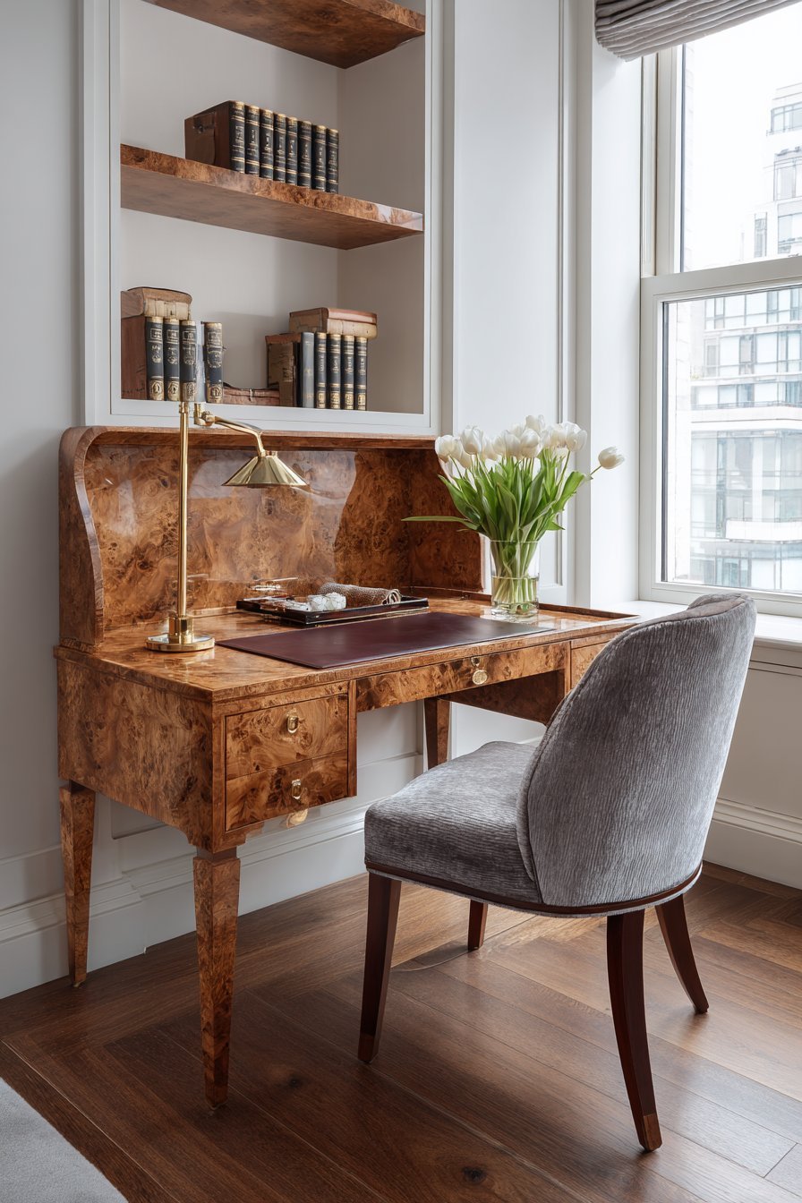 Integrated Writing Desk Workspace