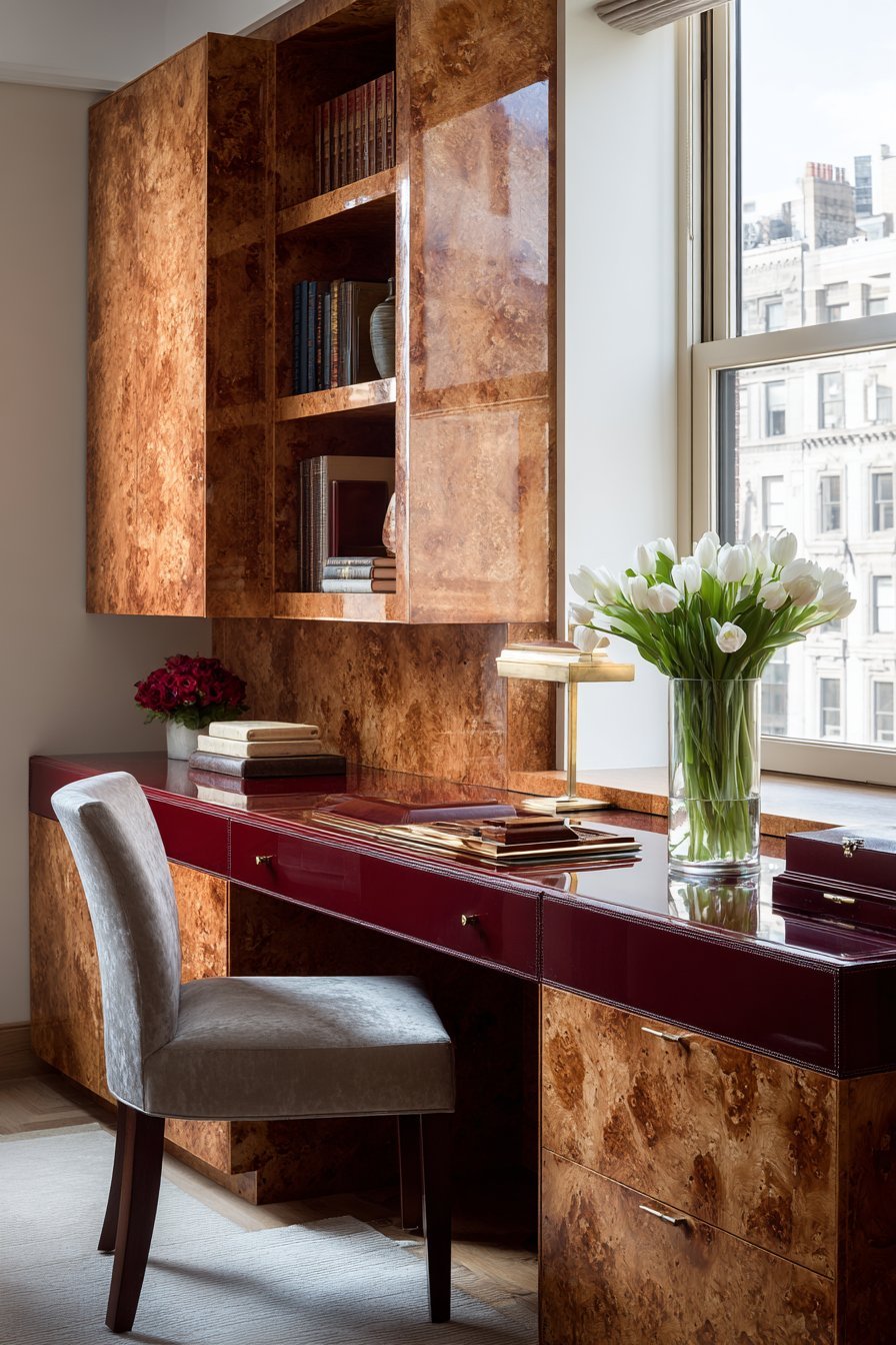 Integrated Writing Desk Workspace