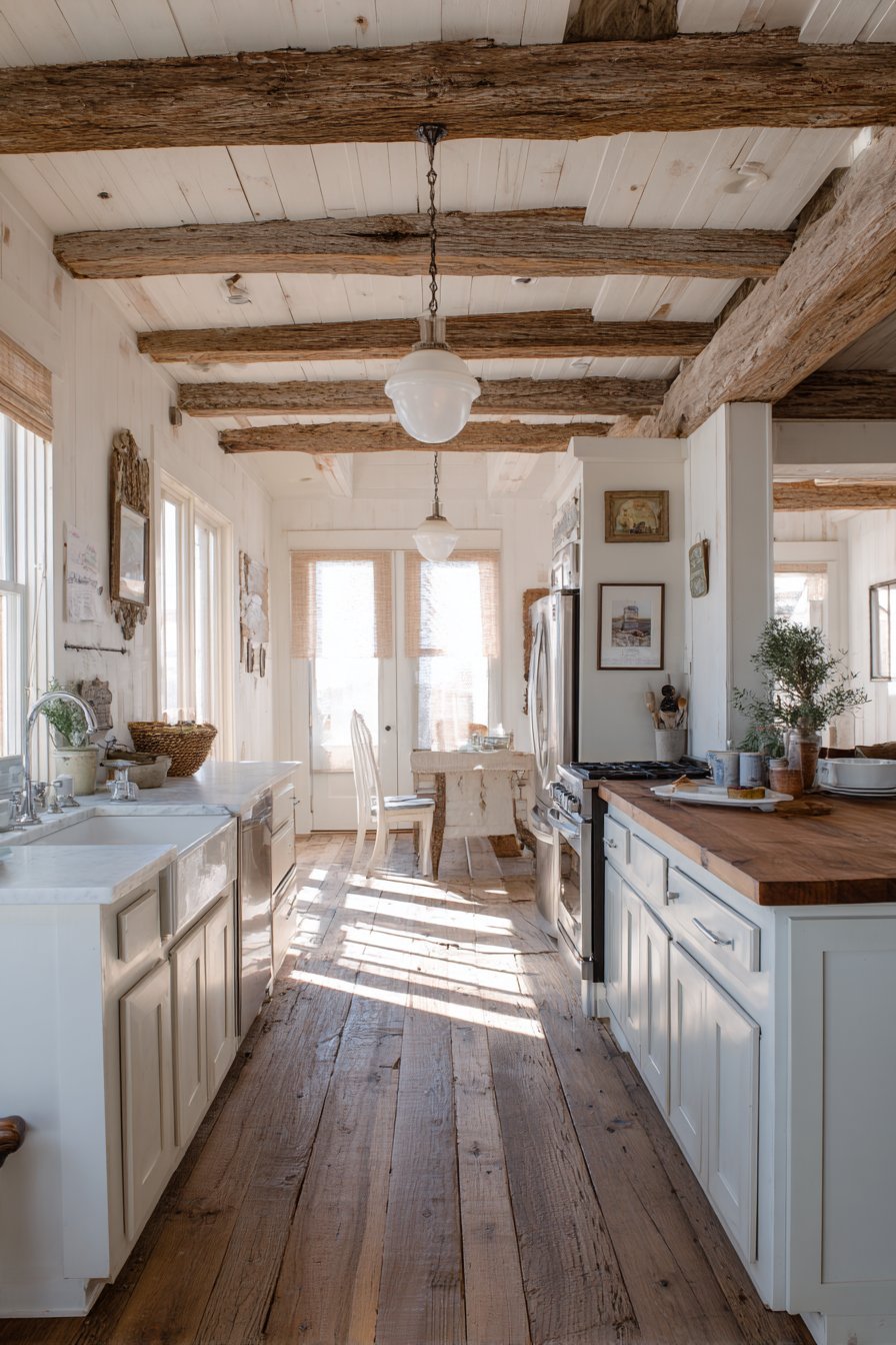 Hand-Hewn Beam Ceiling Treatment