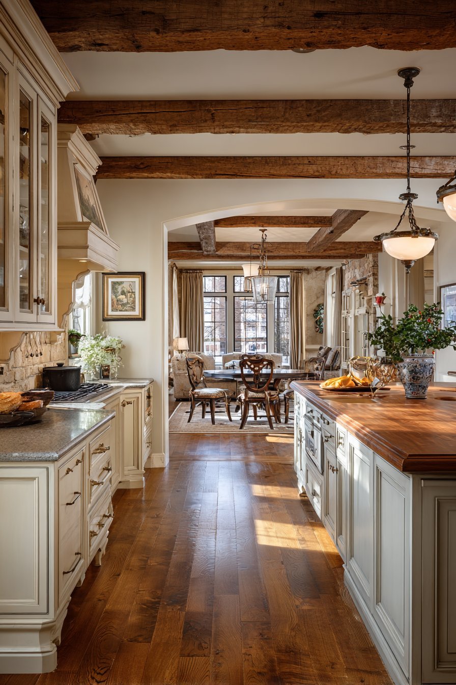 Hand-Hewn Beam Ceiling Treatment