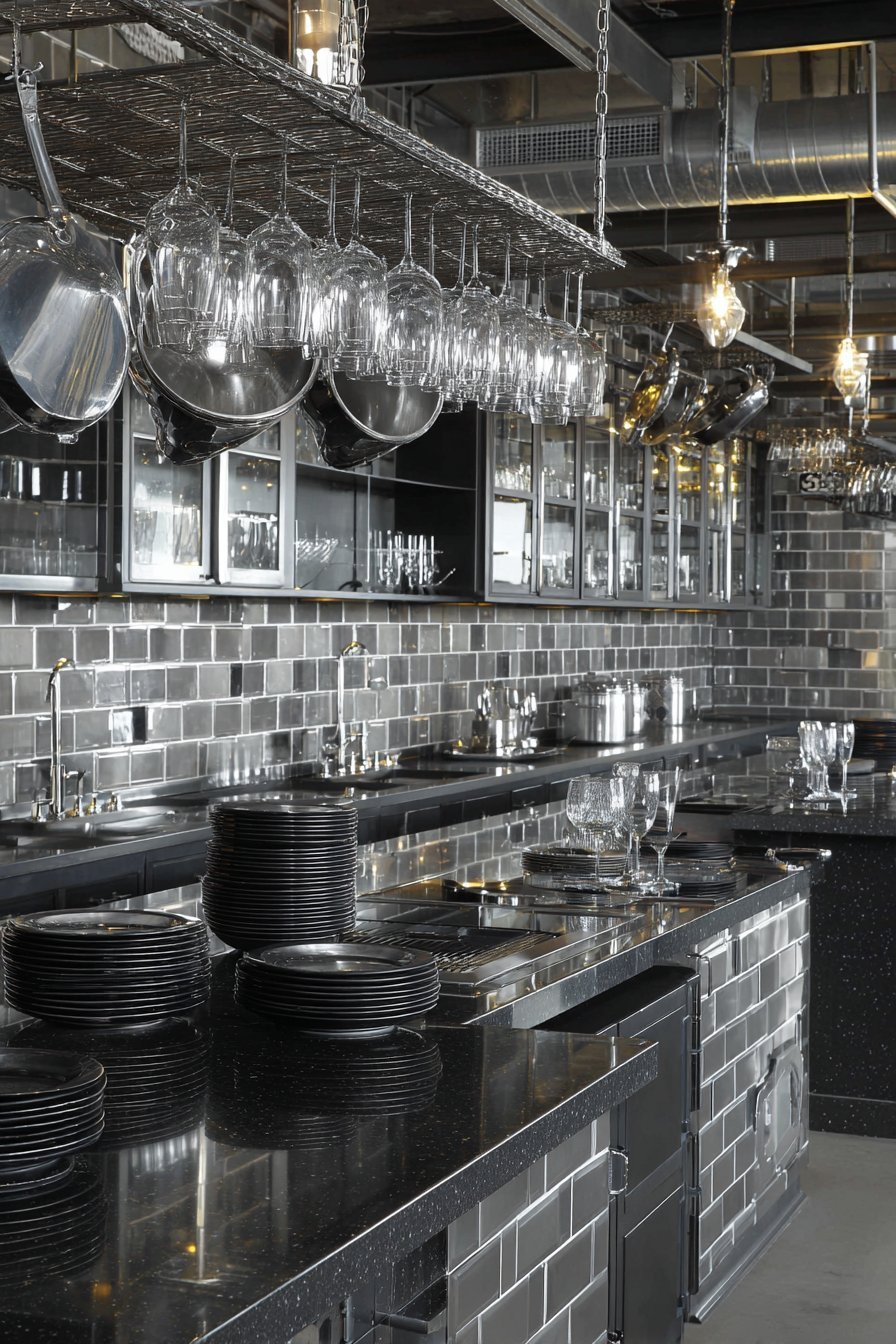 Metal-Framed Glass Cabinet Doors